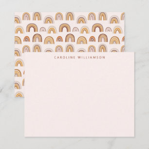 Boho Desert Rainbow Personlig Stationery Anteckningskort