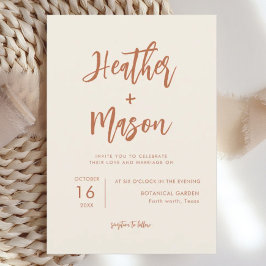 Boho Desert Rust Wedding-inbjudningar Inbjudningar