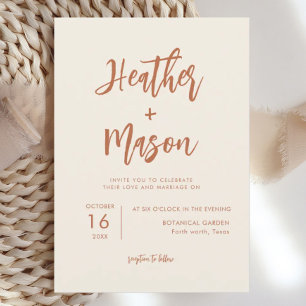 Boho Desert Rust Wedding-inbjudningar Inbjudningar