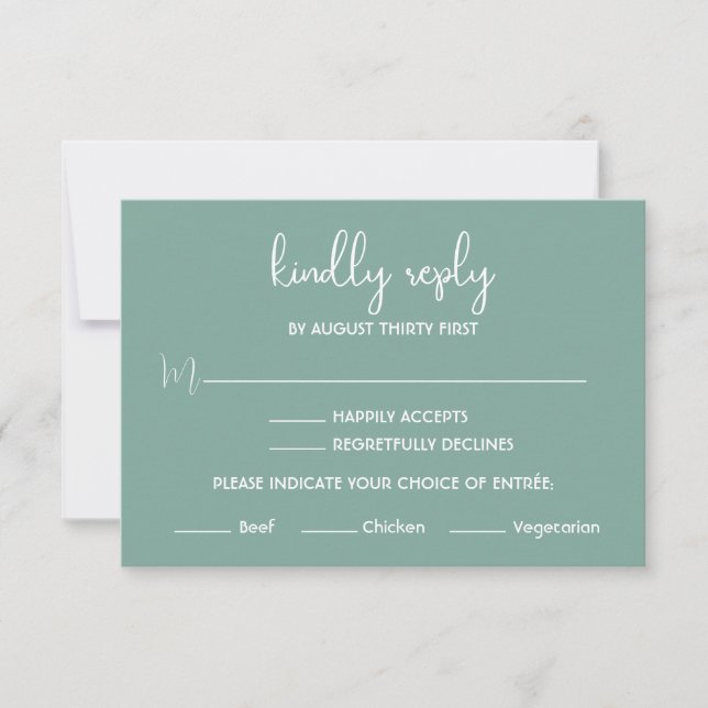 Boho Desert Sage Grön Minimalistisk RSVP-kort Inbjudningar (Framsida)