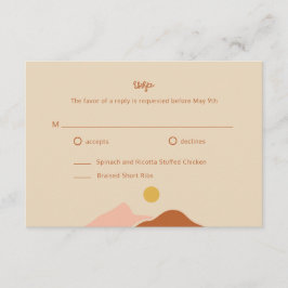 Boho Desert Simple Bröllop OSA Tilläggskort