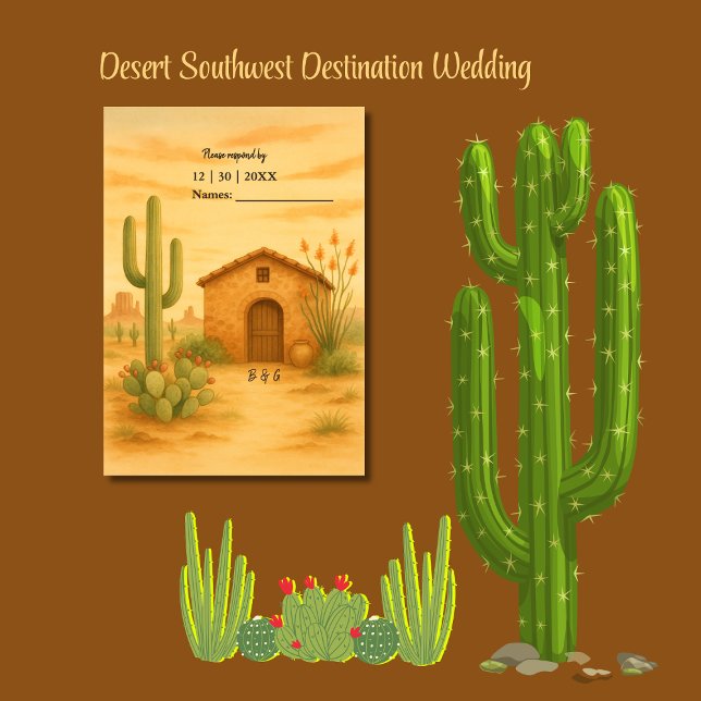 Boho Desert Southwest Terracotta Bröllop OSA Kort (Skapare uppladdad)