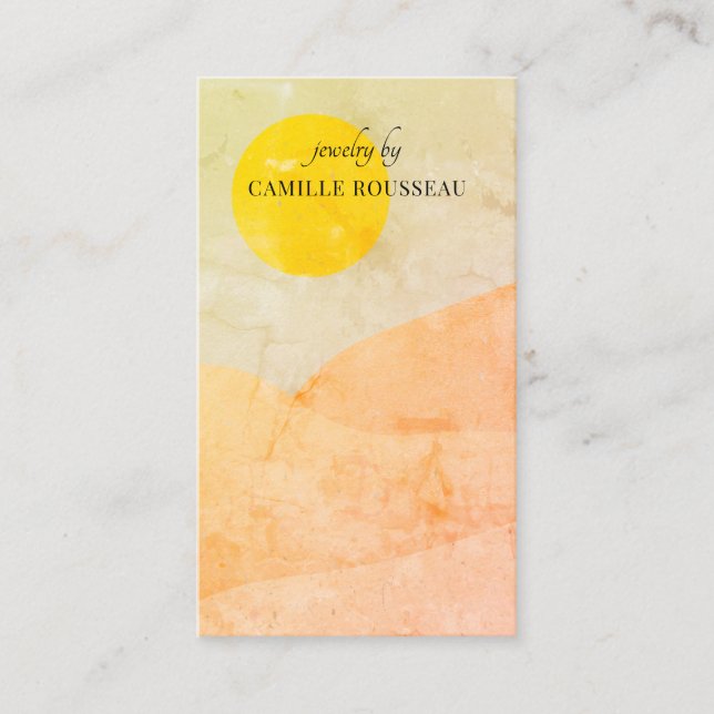 Boho Desert Sunrise Mountains Handcrafied Jewelry Visitkort (Framsida)