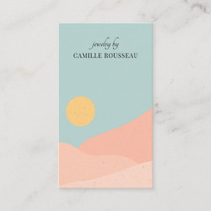 Boho Desert Sunrise Mountains Handcrafied Jewelry Visitkort