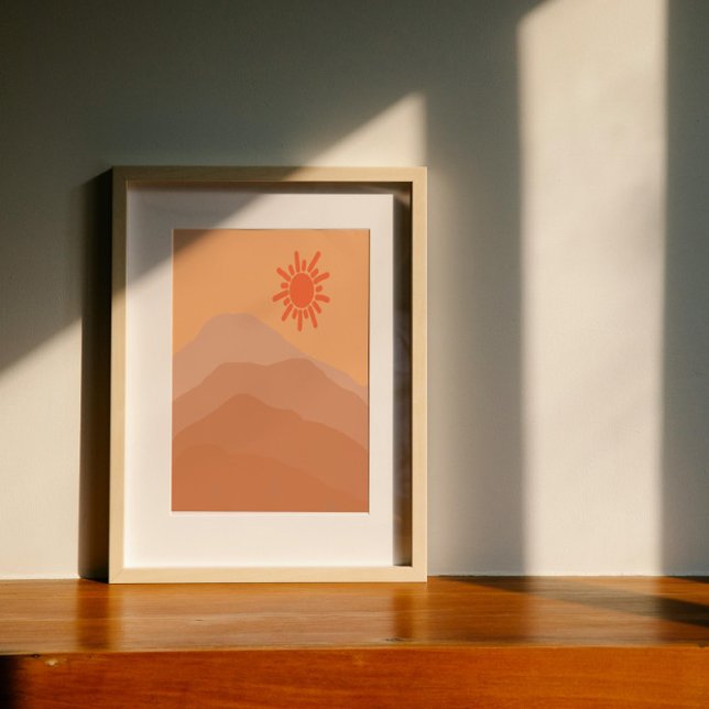 Boho Desert Sunset Abstrakt Art Poster (Skapare uppladdad)