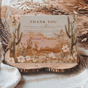 Boho Desert Sunset Cactus Bröllop Tack Kort