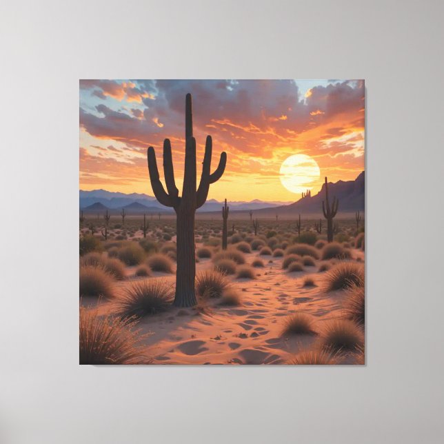 Boho Desert Sunset Canvastryck (Framsida)
