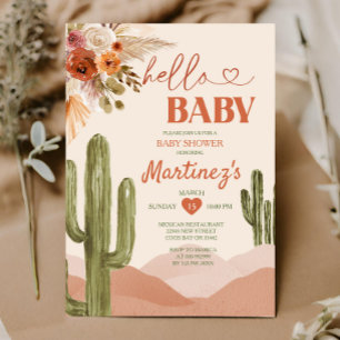 Boho Desert Texas babydusch sydvästra cactus Inbjudningar