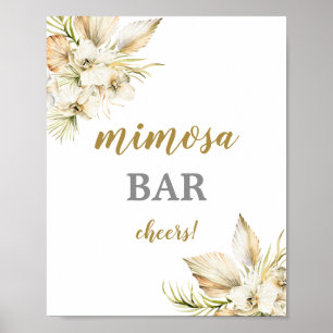 Boho Desert torkade palmer Mimosa Barskylt Poster