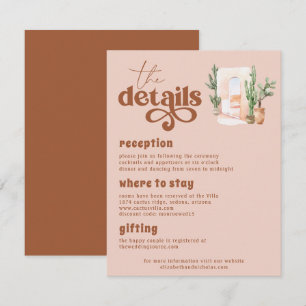 Boho Desert   Uppgifter om Terra Cotta Bröllop Gue Tilläggskort