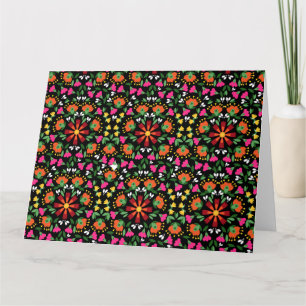 Boho Design Bold Färg Blommigt Kort
