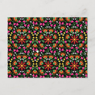 Boho Design Bold Färg Blommigt Vykort
