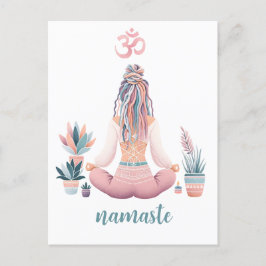 Boho Design- Frau mit Dreadlocks- Meditation- OM Vykort