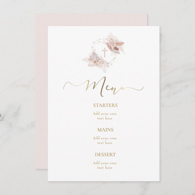 boho design Menu Meny (Fram/baksida)