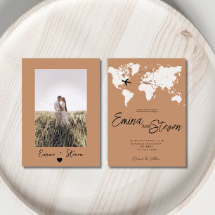Boho Destination karta, bröllop Inbjudningar
