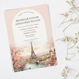 Boho Destination Wedding Paris Eiffel Torn Frankri Inbjudningar