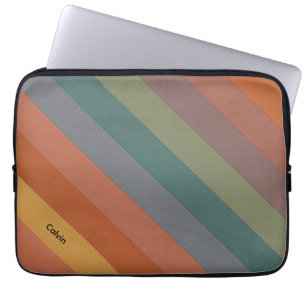 Boho diagonala ränder laptop fodral