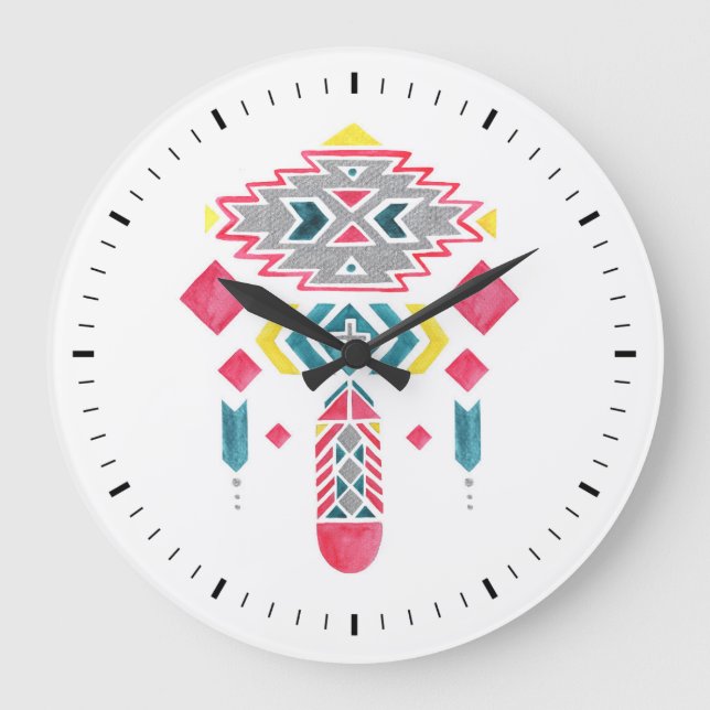 Boho Diamonds II Wall Clock Stor Klocka (Framsida)