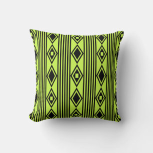Boho Diamonds Rand Black Chartreuse Kudde