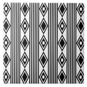 Boho Diamonds Rand Black White Kakelplatta