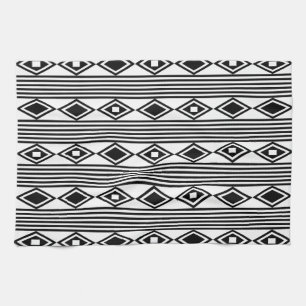 Boho Diamonds Rand Black White Kökshandduk