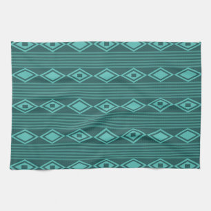 Boho Diamonds Rand Teal Kökshandduk