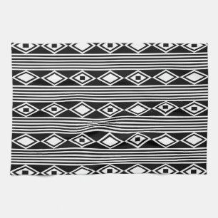 Boho Diamonds Rand White Black Kökshandduk