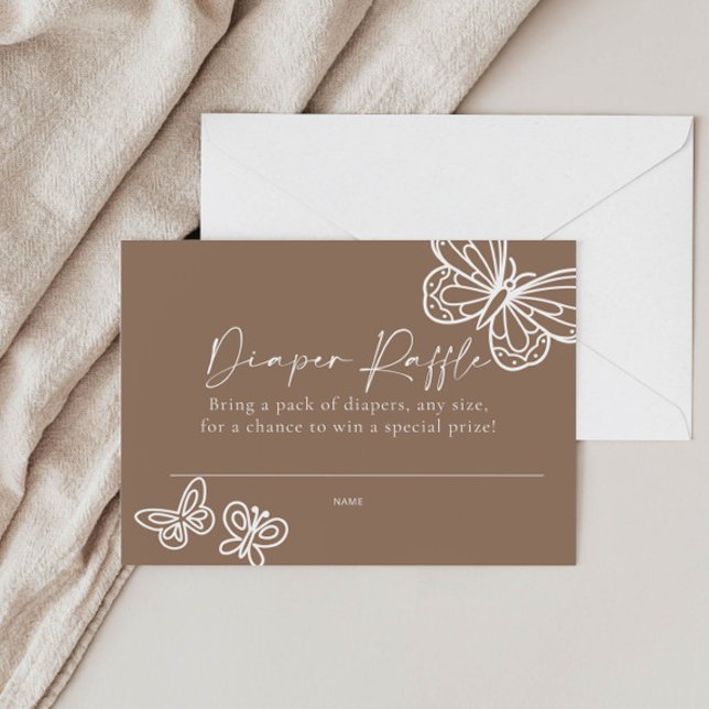 Boho Diaper Raffle Baby Shower Card Anteckningskort (Skapare uppladdad)