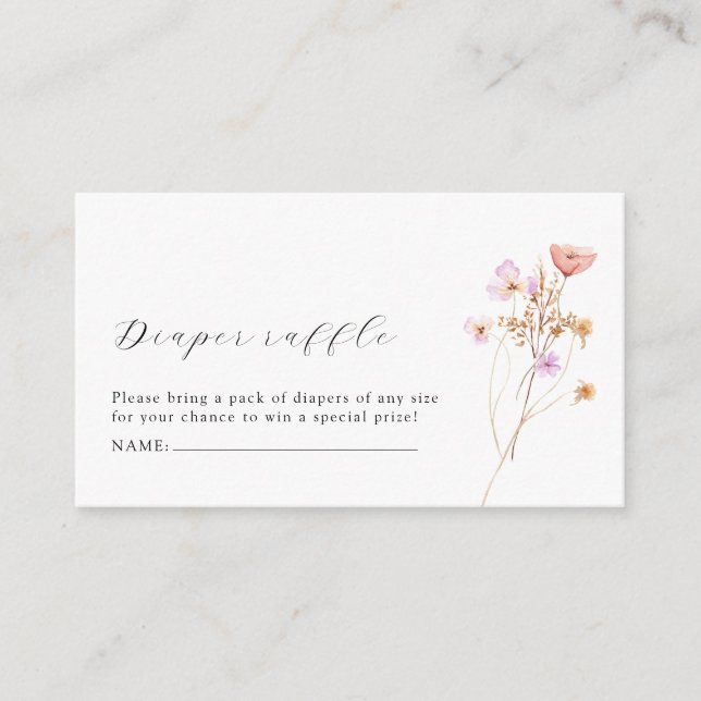 Boho Diaper Raffle Baby Shower-hölje Tilläggskort (Framsida)