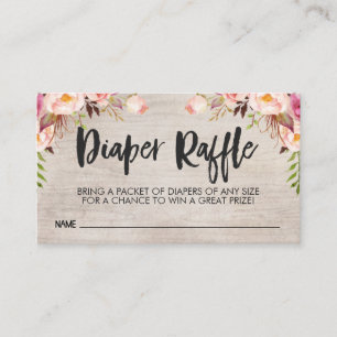 Boho Diaper Raffle Card Sätt in Affärskortet Storl Tilläggskort