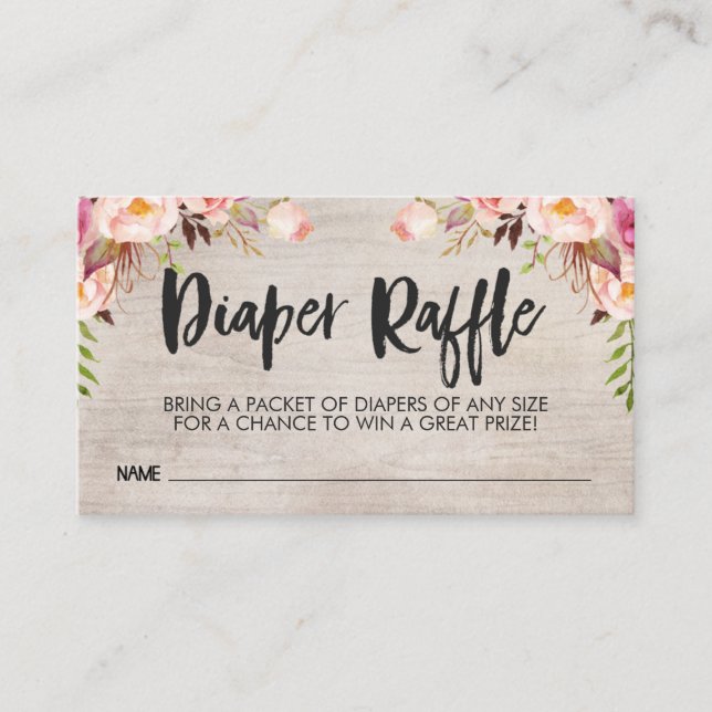 Boho Diaper Raffle Card Sätt in Affärskortet Storl Tilläggskort (Framsida)