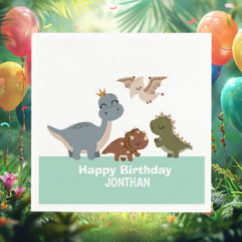 Boho Dino-Mite Birthday Firation Pappersservett