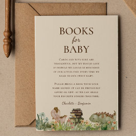 Boho Dinosaur Beige Baby Shower Böcker för Bebis Tilläggskort