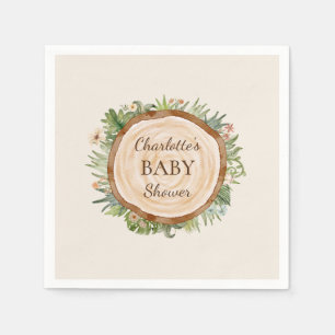 Boho Dinosaur Beige Baby Shower Napkins Pappersservett