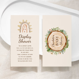 Boho Dinosaur Beige Baby Shower Utställning Shower Tilläggskort