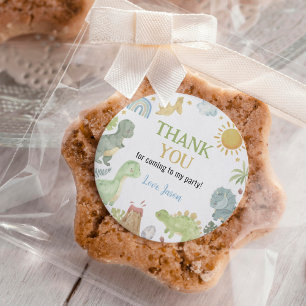 Boho Dinosaur Boy Labels Birthday Baby Shower Runt Klistermärke