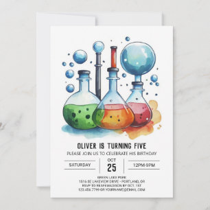Boho Discovery Fusion Scientist Birthday Inbjudningar