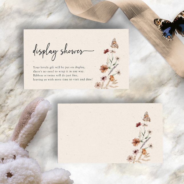 Boho Display Dusch Inkapsling Kort (Boho Wildflower Display Shower Enclosure Card with Butterfly by Painted Paperie
)