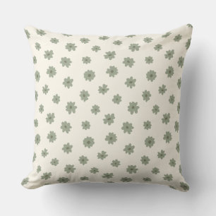 Boho Ditsy Salvia Grön Blommig Stuga Kärna Neutral Kudde