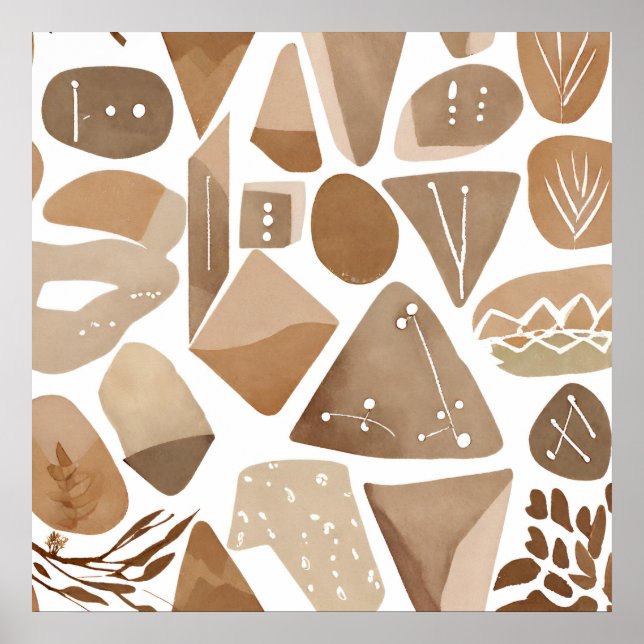 Boho djle Löv botaniska konsten stil Simple Modern Poster (Framsidan)