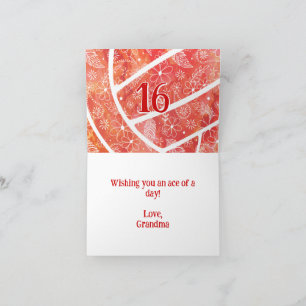 Boho doodle-fjädrar orange volleyball-födelsedag kort