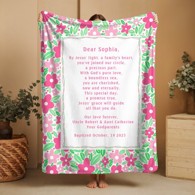 Boho doppresent Personlig böneutblanket  Fleecefilt (Skapare uppladdad)