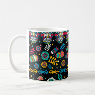 Boho-döskallar: färglöst mönster. kaffemugg