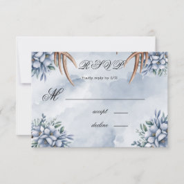 Boho Dovhjorthorn Dammigt Blått Blommigt  OSA Kort