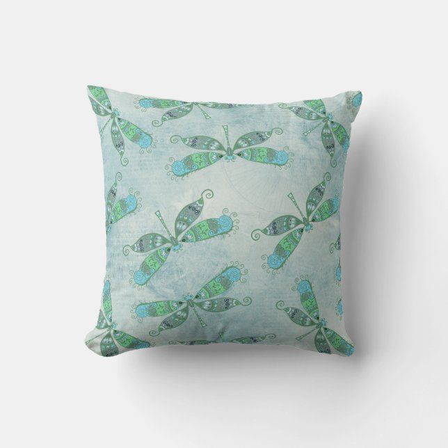 Boho Dragonflies i Blue Kudde (Framsida)