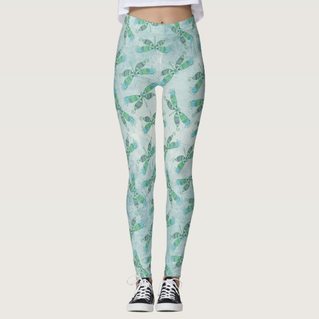 Boho Dragonflies i Blue Leggings (Framsida)