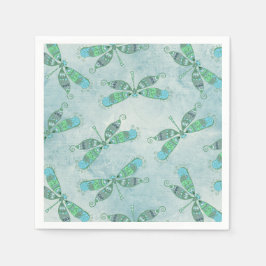 Boho Dragonflies i Blue Pappersservett