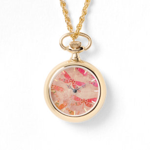 Boho Dragonflies i Rosa Armbandsur