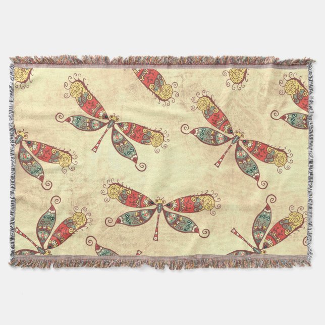 Boho Dragonflies i Sepia Filt (Framsidan)