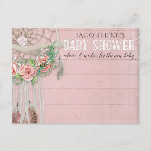 BOHO Dream Catcher Blommigt Advise Girl Baby Showe Vykort